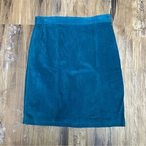 VTG GIII Leather Suede Blue Pencil Skirt